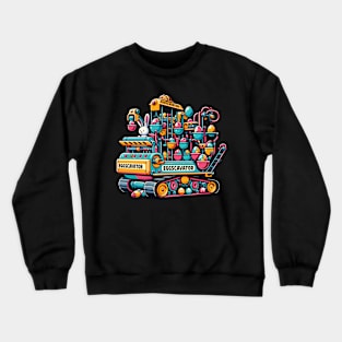 Eggscavator Ultimate Easter Egg Hunting Machine Design Crewneck Sweatshirt